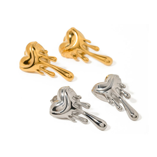 18k Gold Love Melting Earrings Jewelry Earrings Earrings Earpins