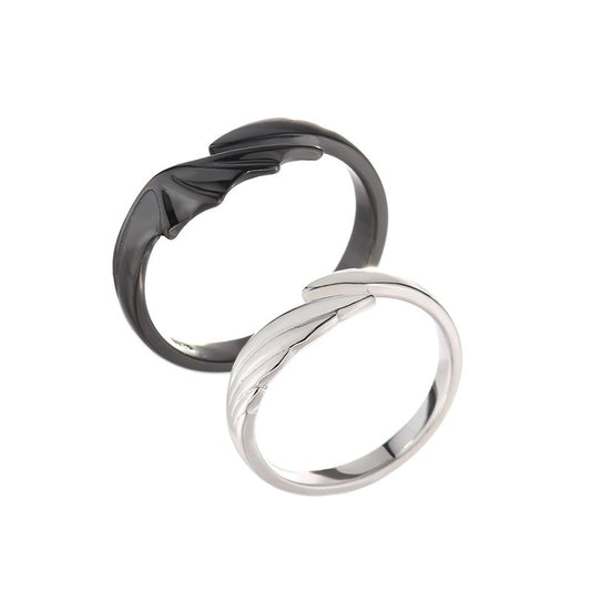925 Sterling Silver Couple Ring Lovers | Angel Devil Couple